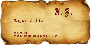 Major Zilia névjegykártya